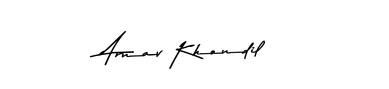 Make a beautiful signature design for name Arnav Khondil. With this signature (Asem Kandis PERSONAL USE) style, you can create a handwritten signature for free. Arnav Khondil signature style 9 images and pictures png