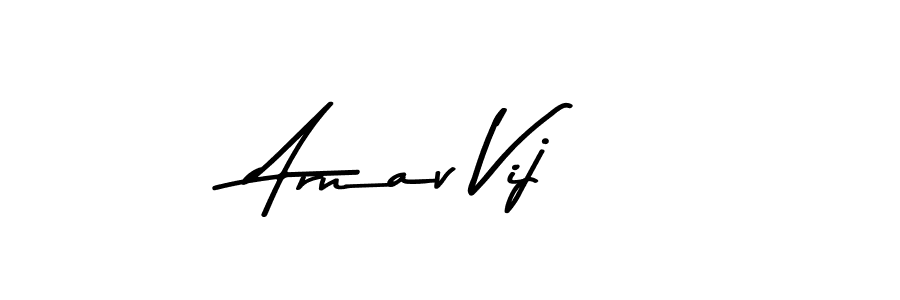 How to make Arnav Vij name signature. Use Asem Kandis PERSONAL USE style for creating short signs online. This is the latest handwritten sign. Arnav Vij signature style 9 images and pictures png