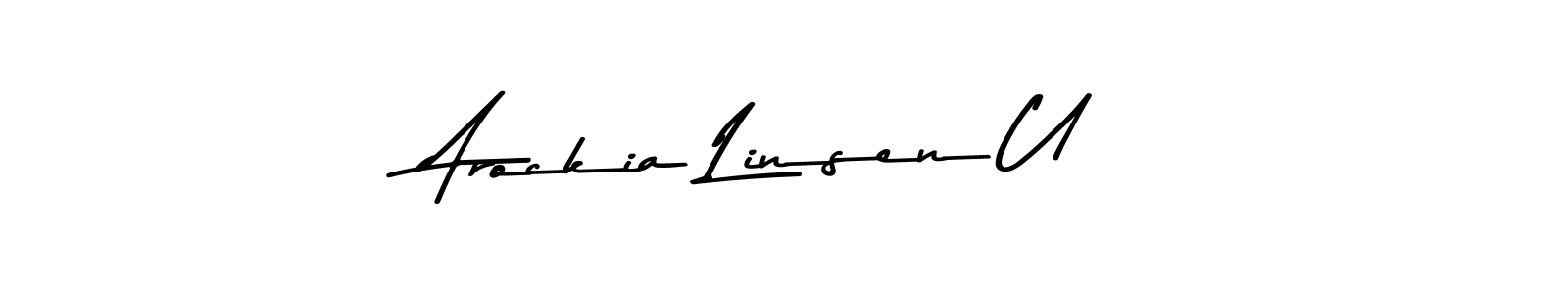 Make a beautiful signature design for name Arockia Linsen U. With this signature (Asem Kandis PERSONAL USE) style, you can create a handwritten signature for free. Arockia Linsen U signature style 9 images and pictures png