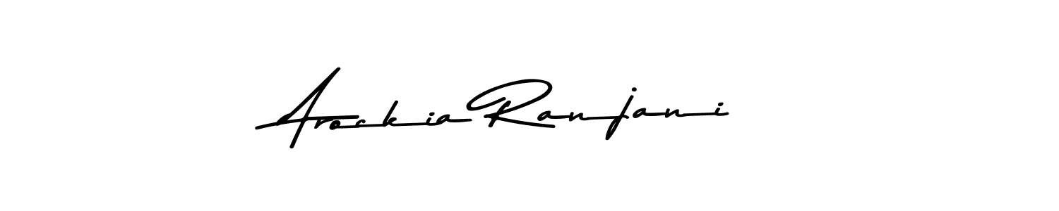 How to make Arockia Ranjani name signature. Use Asem Kandis PERSONAL USE style for creating short signs online. This is the latest handwritten sign. Arockia Ranjani signature style 9 images and pictures png