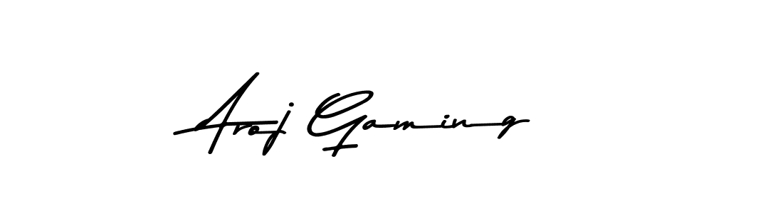 How to make Aroj Gaming name signature. Use Asem Kandis PERSONAL USE style for creating short signs online. This is the latest handwritten sign. Aroj Gaming signature style 9 images and pictures png