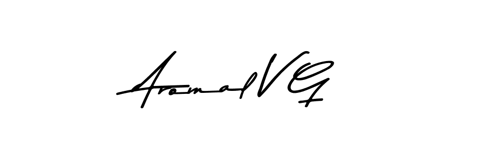 Design your own signature with our free online signature maker. With this signature software, you can create a handwritten (Asem Kandis PERSONAL USE) signature for name Aromal V G. Aromal V G signature style 9 images and pictures png