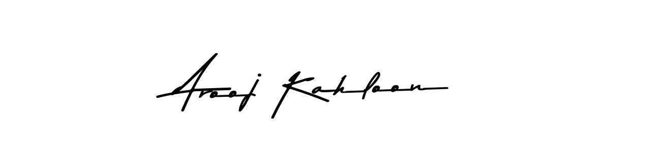 Make a beautiful signature design for name Arooj Kahloon. With this signature (Asem Kandis PERSONAL USE) style, you can create a handwritten signature for free. Arooj Kahloon signature style 9 images and pictures png