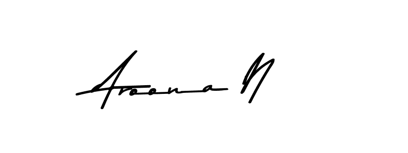 Make a beautiful signature design for name Aroona N. With this signature (Asem Kandis PERSONAL USE) style, you can create a handwritten signature for free. Aroona N signature style 9 images and pictures png