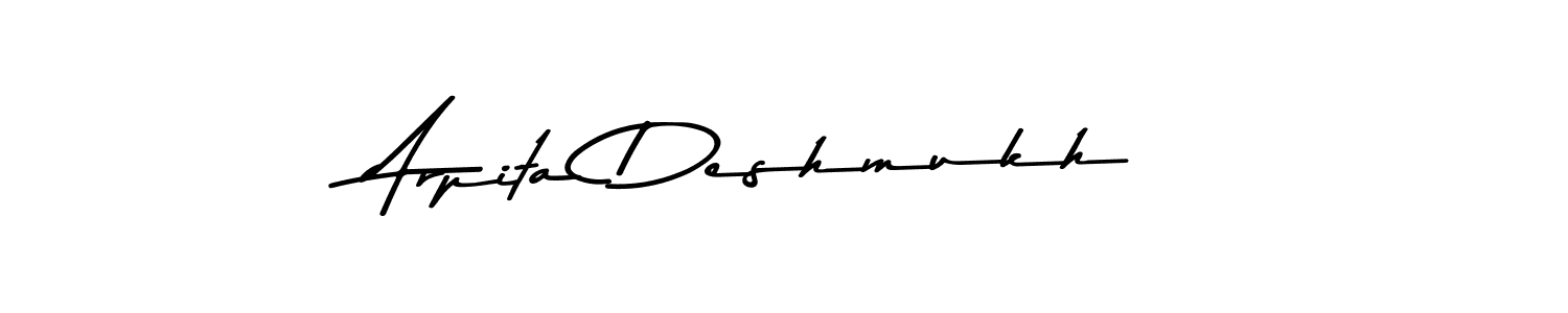 How to make Arpita Deshmukh name signature. Use Asem Kandis PERSONAL USE style for creating short signs online. This is the latest handwritten sign. Arpita Deshmukh signature style 9 images and pictures png