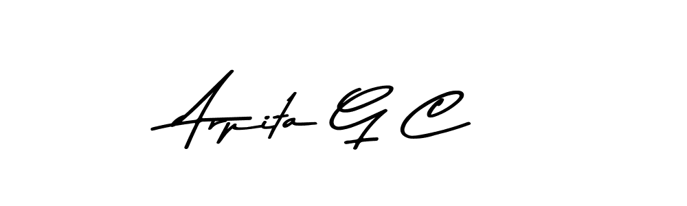 Use a signature maker to create a handwritten signature online. With this signature software, you can design (Asem Kandis PERSONAL USE) your own signature for name Arpita G C. Arpita G C signature style 9 images and pictures png
