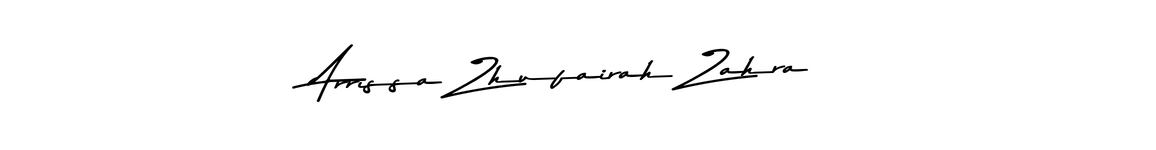 The best way (Asem Kandis PERSONAL USE) to make a short signature is to pick only two or three words in your name. The name Arrissa Zhufairah Zahra include a total of six letters. For converting this name. Arrissa Zhufairah Zahra signature style 9 images and pictures png