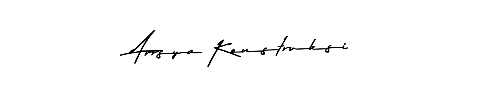 Create a beautiful signature design for name Arrsya Konstruksi. With this signature (Asem Kandis PERSONAL USE) fonts, you can make a handwritten signature for free. Arrsya Konstruksi signature style 9 images and pictures png