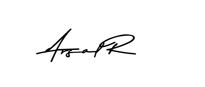 How to make Arsal R name signature. Use Asem Kandis PERSONAL USE style for creating short signs online. This is the latest handwritten sign. Arsal R signature style 9 images and pictures png