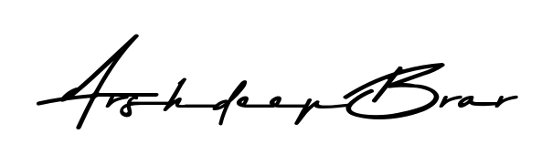 A stylish, flowing autograph style designed for name Arshdeep Brar using Asem Kandis PERSONAL USE typography. Perfect for digital creative projects. Arshdeep Brar signature style 9 images and pictures png