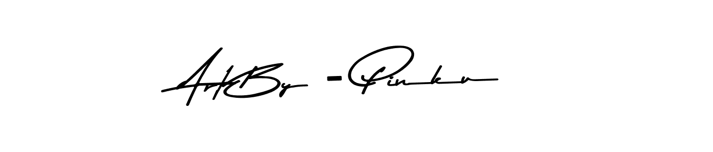 Also You can easily find your signature by using the search form. We will create Art By - Pinku name handwritten signature images for you free of cost using Asem Kandis PERSONAL USE sign style. Art By - Pinku signature style 9 images and pictures png