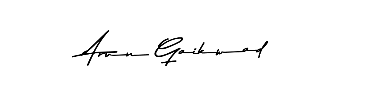 How to make Arun Gaikwad name signature. Use Asem Kandis PERSONAL USE style for creating short signs online. This is the latest handwritten sign. Arun Gaikwad signature style 9 images and pictures png