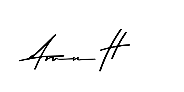 Make a beautiful signature design for name Arun H. With this signature (Asem Kandis PERSONAL USE) style, you can create a handwritten signature for free. Arun H signature style 9 images and pictures png