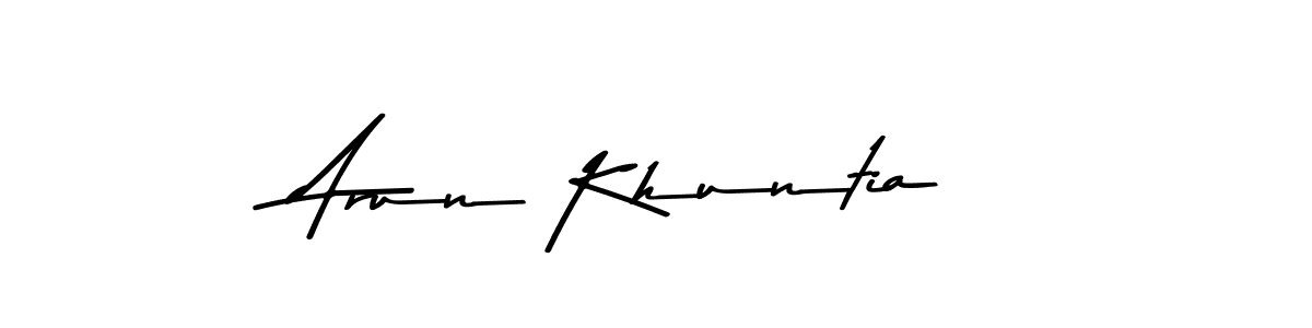 How to make Arun Khuntia name signature. Use Asem Kandis PERSONAL USE style for creating short signs online. This is the latest handwritten sign. Arun Khuntia signature style 9 images and pictures png