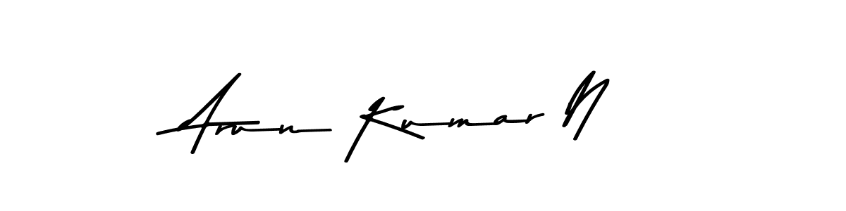 How to make Arun Kumar N name signature. Use Asem Kandis PERSONAL USE style for creating short signs online. This is the latest handwritten sign. Arun Kumar N signature style 9 images and pictures png