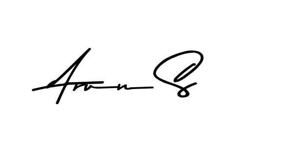 How to make Arun S name signature. Use Asem Kandis PERSONAL USE style for creating short signs online. This is the latest handwritten sign. Arun S signature style 9 images and pictures png