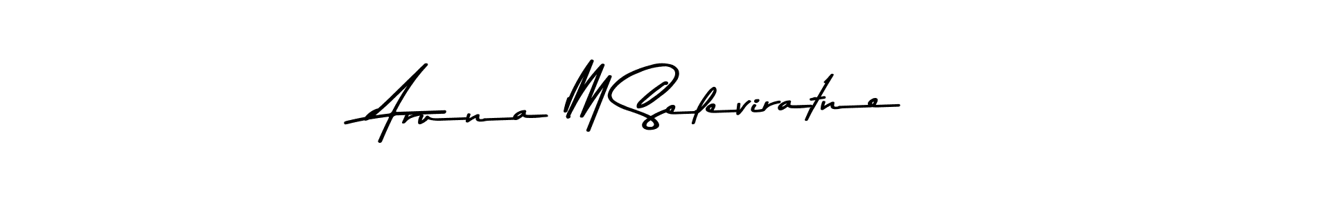 Asem Kandis PERSONAL USE is a professional signature style that is perfect for those who want to add a touch of class to their signature. It is also a great choice for those who want to make their signature more unique. Get Aruna M Seleviratne name to fancy signature for free. Aruna M Seleviratne signature style 9 images and pictures png