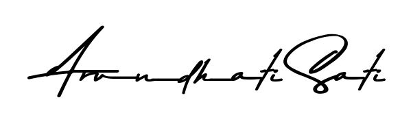 Get inspired by this graceful Asem Kandis PERSONAL USE signature style for name Arundhati Sati. Smooth loops and balanced proportions for everyday use. Arundhati Sati signature style 9 images and pictures png