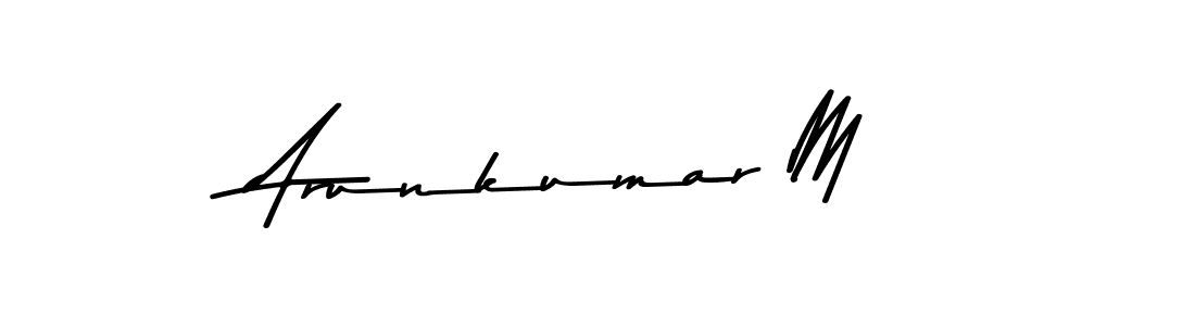 How to make Arunkumar M name signature. Use Asem Kandis PERSONAL USE style for creating short signs online. This is the latest handwritten sign. Arunkumar M signature style 9 images and pictures png