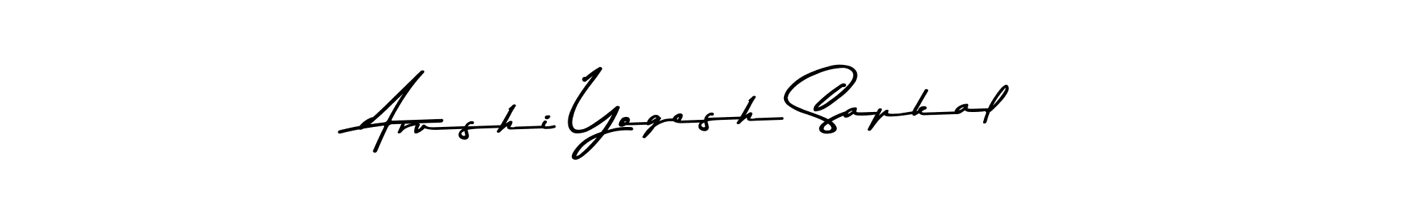 if you are searching for the best signature style for your name Arushi Yogesh Sapkal. so please give up your signature search. here we have designed multiple signature styles  using Asem Kandis PERSONAL USE. Arushi Yogesh Sapkal signature style 9 images and pictures png