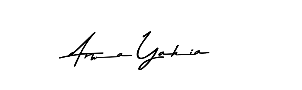 The best way (Asem Kandis PERSONAL USE) to make a short signature is to pick only two or three words in your name. The name Arwa Yahia include a total of six letters. For converting this name. Arwa Yahia signature style 9 images and pictures png