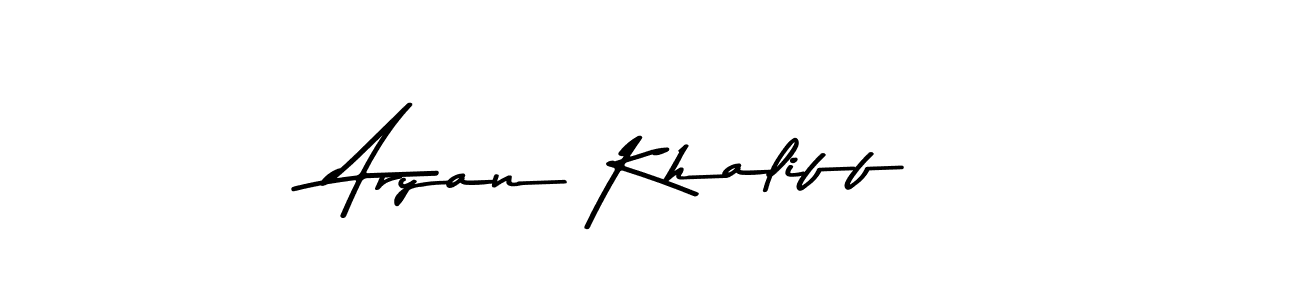 Design your own signature with our free online signature maker. With this signature software, you can create a handwritten (Asem Kandis PERSONAL USE) signature for name Aryan Khaliff. Aryan Khaliff signature style 9 images and pictures png
