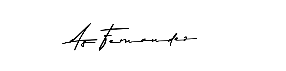 How to make As Fernandez name signature. Use Asem Kandis PERSONAL USE style for creating short signs online. This is the latest handwritten sign. As Fernandez signature style 9 images and pictures png