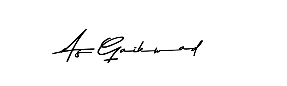 How to make As Gaikwad name signature. Use Asem Kandis PERSONAL USE style for creating short signs online. This is the latest handwritten sign. As Gaikwad signature style 9 images and pictures png
