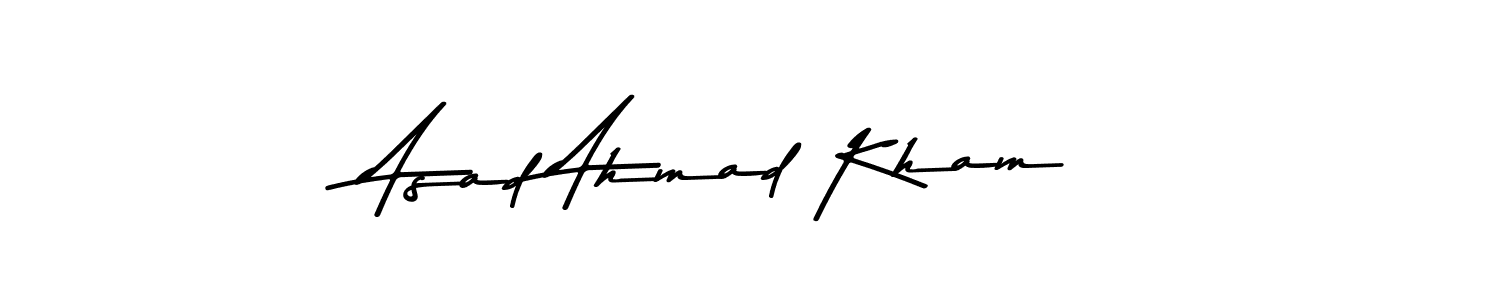 Use a signature maker to create a handwritten signature online. With this signature software, you can design (Asem Kandis PERSONAL USE) your own signature for name Asad Ahmad Kham. Asad Ahmad Kham signature style 9 images and pictures png