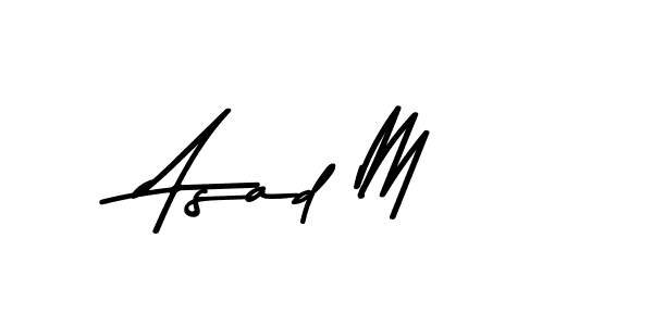 Make a beautiful signature design for name Asad M. Use this online signature maker to create a handwritten signature for free. Asad M signature style 9 images and pictures png