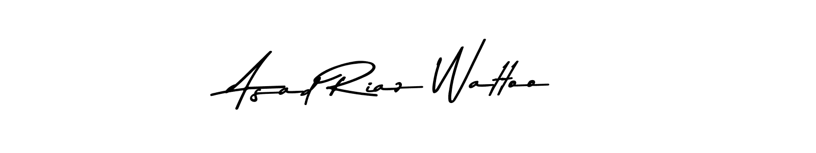 How to make Asad Riaz Wattoo name signature. Use Asem Kandis PERSONAL USE style for creating short signs online. This is the latest handwritten sign. Asad Riaz Wattoo signature style 9 images and pictures png