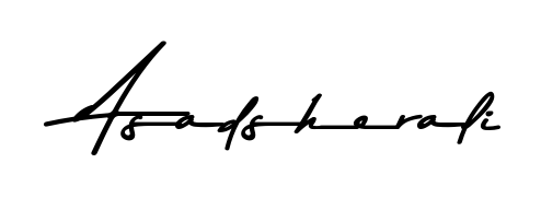 A modern signature idea for name Asadsherali using Asem Kandis PERSONAL USE font. Clean strokes and elegant curves make it stand out instantly. Asadsherali signature style 9 images and pictures png
