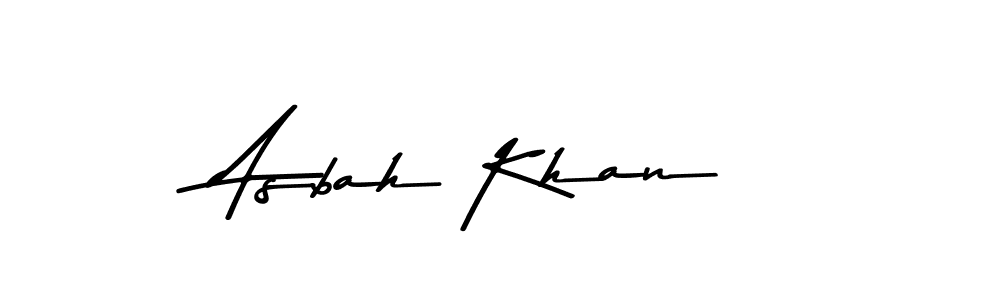 How to make Asbah Khan name signature. Use Asem Kandis PERSONAL USE style for creating short signs online. This is the latest handwritten sign. Asbah Khan signature style 9 images and pictures png