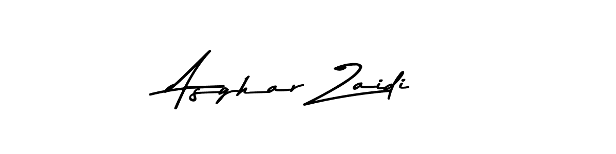 How to make Asghar Zaidi name signature. Use Asem Kandis PERSONAL USE style for creating short signs online. This is the latest handwritten sign. Asghar Zaidi signature style 9 images and pictures png