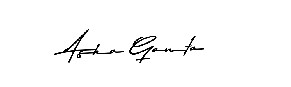 How to make Asha Ganta signature? Asem Kandis PERSONAL USE is a professional autograph style. Create handwritten signature for Asha Ganta name. Asha Ganta signature style 9 images and pictures png