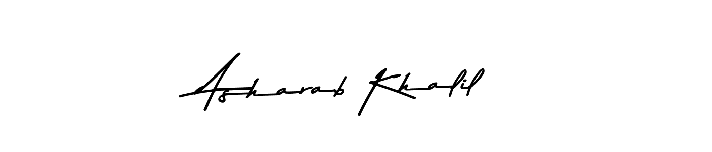 Use a signature maker to create a handwritten signature online. With this signature software, you can design (Asem Kandis PERSONAL USE) your own signature for name Asharab Khalil. Asharab Khalil signature style 9 images and pictures png