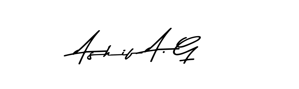 Create a beautiful signature design for name Ashif A. G. With this signature (Asem Kandis PERSONAL USE) fonts, you can make a handwritten signature for free. Ashif A. G signature style 9 images and pictures png
