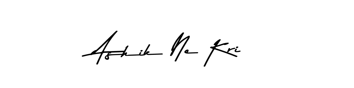 The best way (Asem Kandis PERSONAL USE) to make a short signature is to pick only two or three words in your name. The name Ashik Ne Kri include a total of six letters. For converting this name. Ashik Ne Kri signature style 9 images and pictures png