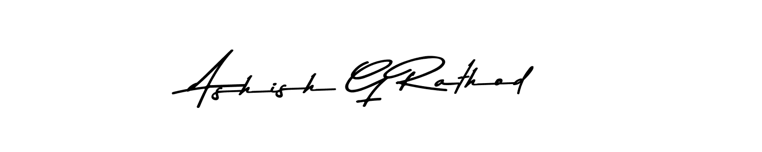 How to make Ashish G Rathod name signature. Use Asem Kandis PERSONAL USE style for creating short signs online. This is the latest handwritten sign. Ashish G Rathod signature style 9 images and pictures png