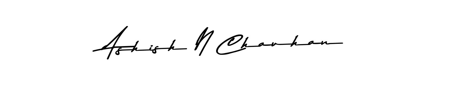 How to make Ashish N Chauhan name signature. Use Asem Kandis PERSONAL USE style for creating short signs online. This is the latest handwritten sign. Ashish N Chauhan signature style 9 images and pictures png