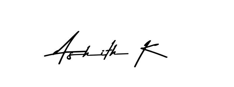 Use a signature maker to create a handwritten signature online. With this signature software, you can design (Asem Kandis PERSONAL USE) your own signature for name Ashith K. Ashith K signature style 9 images and pictures png