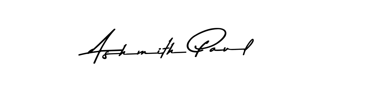 How to make Ashmith Paul name signature. Use Asem Kandis PERSONAL USE style for creating short signs online. This is the latest handwritten sign. Ashmith Paul signature style 9 images and pictures png