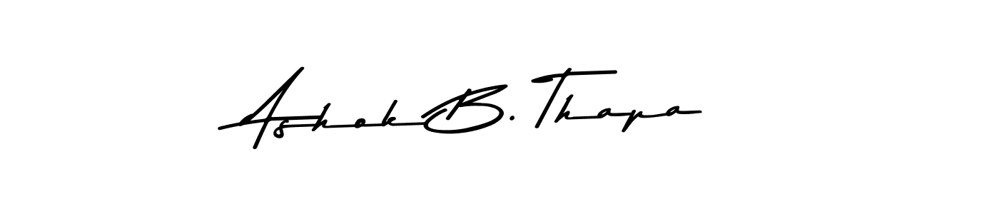 The best way (Asem Kandis PERSONAL USE) to make a short signature is to pick only two or three words in your name. The name Ashok B. Thapa include a total of six letters. For converting this name. Ashok B. Thapa signature style 9 images and pictures png