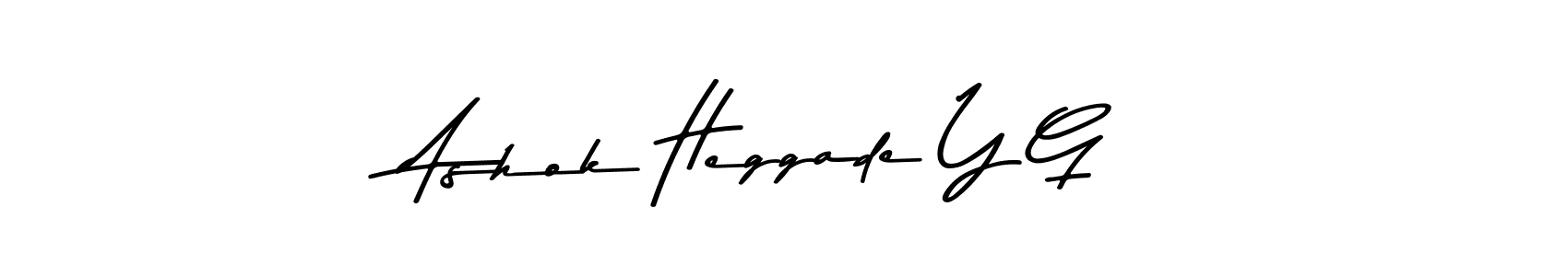 This is the best signature style for the Ashok Heggade Y G name. Also you like these signature font (Asem Kandis PERSONAL USE). Mix name signature. Ashok Heggade Y G signature style 9 images and pictures png