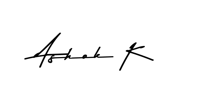 Create a beautiful signature design for name Ashok K. With this signature (Asem Kandis PERSONAL USE) fonts, you can make a handwritten signature for free. Ashok K signature style 9 images and pictures png