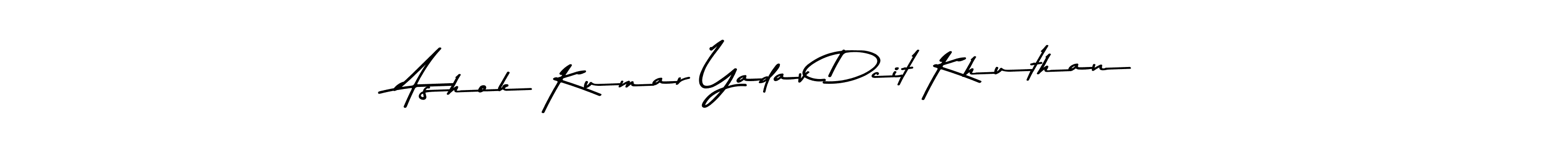 How to make Ashok Kumar Yadav Dcit Khuthan name signature. Use Asem Kandis PERSONAL USE style for creating short signs online. This is the latest handwritten sign. Ashok Kumar Yadav Dcit Khuthan signature style 9 images and pictures png