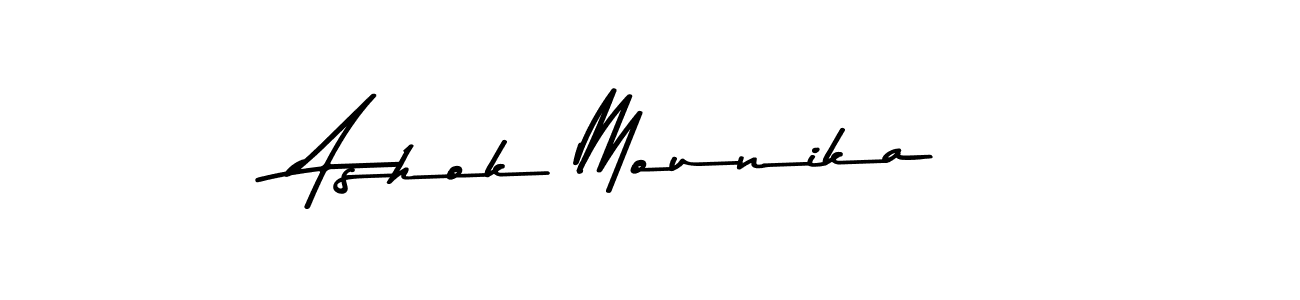 Make a beautiful signature design for name Ashok Mounika. Use this online signature maker to create a handwritten signature for free. Ashok Mounika signature style 9 images and pictures png