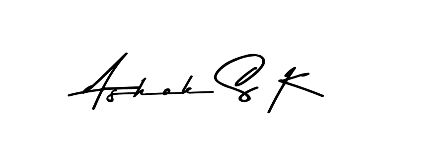 if you are searching for the best signature style for your name Ashok S K. so please give up your signature search. here we have designed multiple signature styles  using Asem Kandis PERSONAL USE. Ashok S K signature style 9 images and pictures png