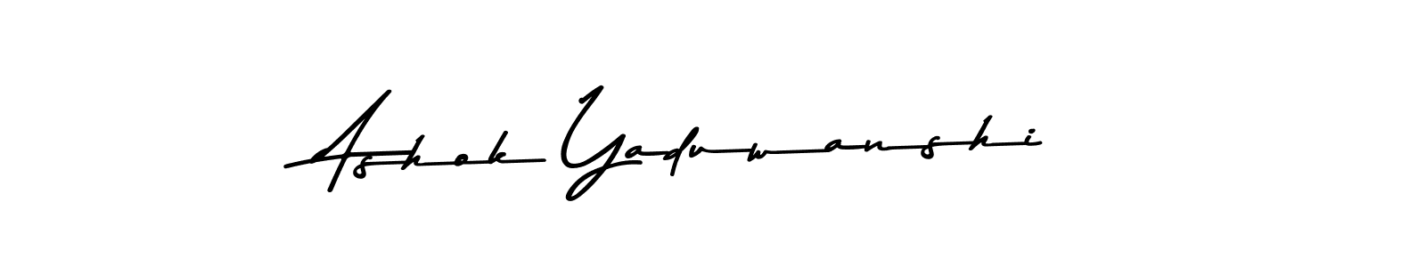 How to make Ashok Yaduwanshi name signature. Use Asem Kandis PERSONAL USE style for creating short signs online. This is the latest handwritten sign. Ashok Yaduwanshi signature style 9 images and pictures png