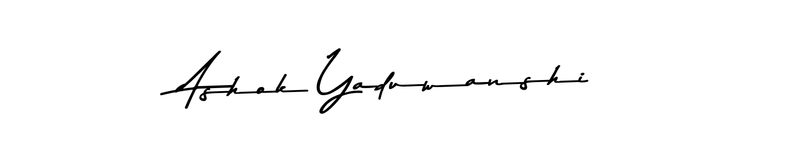 The best way (Asem Kandis PERSONAL USE) to make a short signature is to pick only two or three words in your name. The name Ashok Yaduwanshi include a total of six letters. For converting this name. Ashok Yaduwanshi signature style 9 images and pictures png